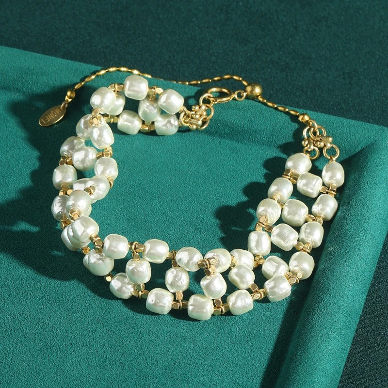 Anaelle™ Vintage Baroque Pearl Choker Necklace