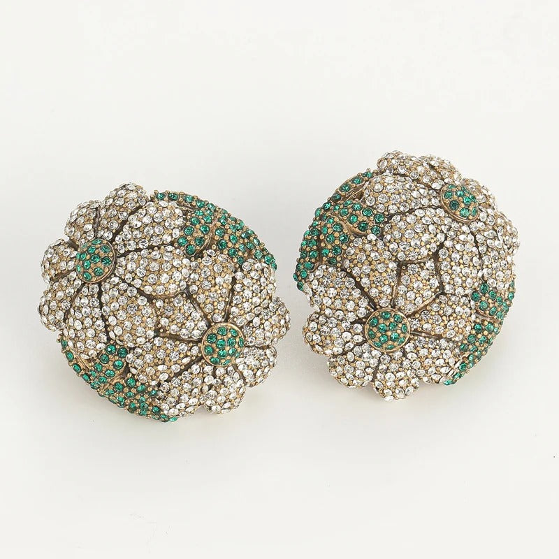 Petalune™ Vintage Sunflower Crystal Stud Earrings