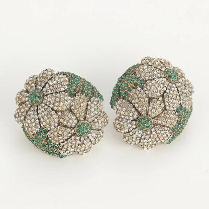 Petalune™ Vintage Sunflower Crystal Stud Earrings