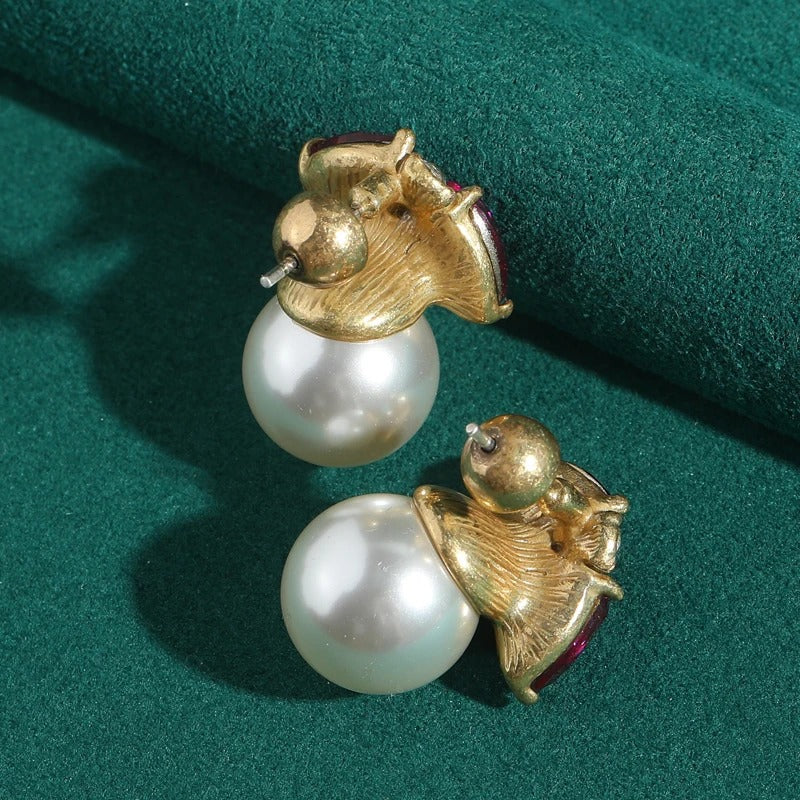 Eveloria™ Vintage Pearl & Pink Crystal Drop Earrings