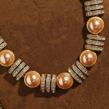 Eloise™ Vintage Pearl Rhinestone Necklace Set