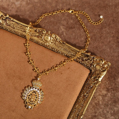 Anaïs™ Vintage Pearl Bee Pendant Necklace