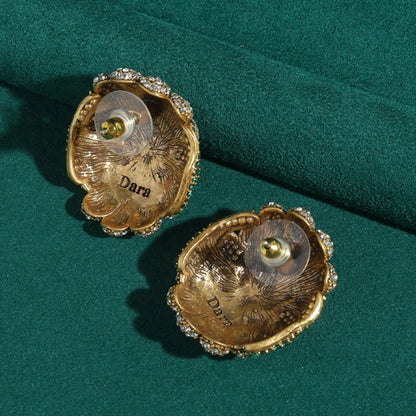 Petalune™ Vintage Sunflower Crystal Stud Earrings