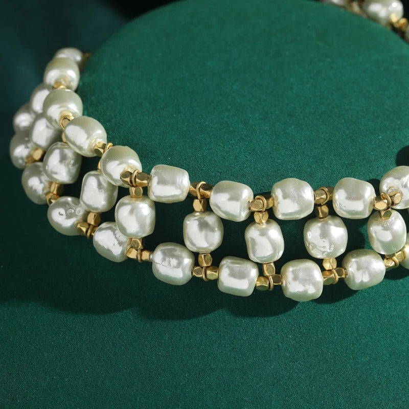 Anaelle™ Vintage Baroque Pearl Choker Necklace