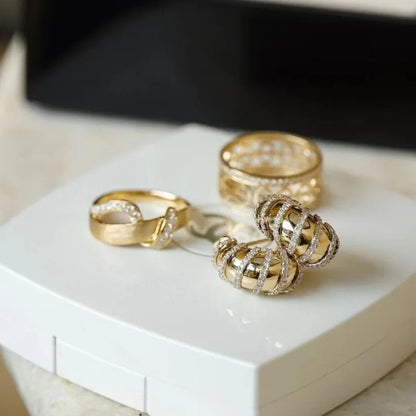 Lunessé™ Retro C-Shaped Diamond Studs
