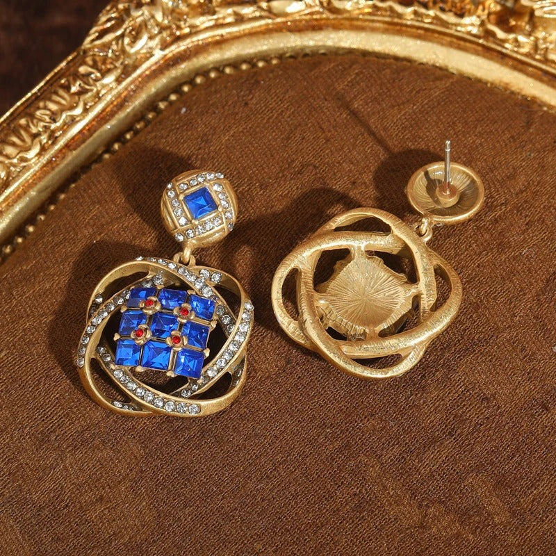 Kralin™ Vintage Blue Crystal Drop Earrings