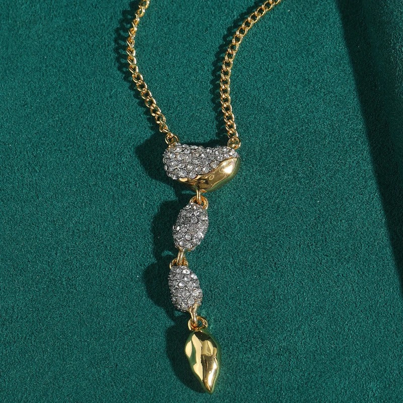 Apolline™ Vintage Gold Teardrop Rhinestone Necklace