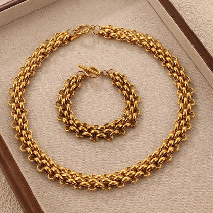Amélie™ Gold-plated and Silver-plated Braided Mesh Chain Jewelry Set