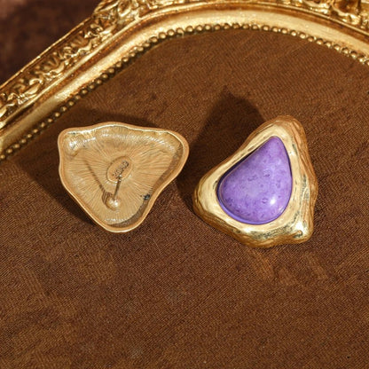 Feyora™ Vintage Purple Triangle Stone Earrings