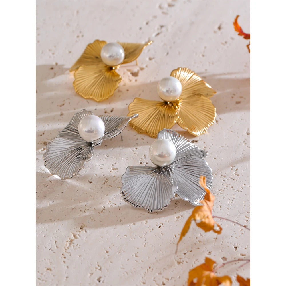 Fiorenza™ Grand Bloom Pearl Stud Earrings