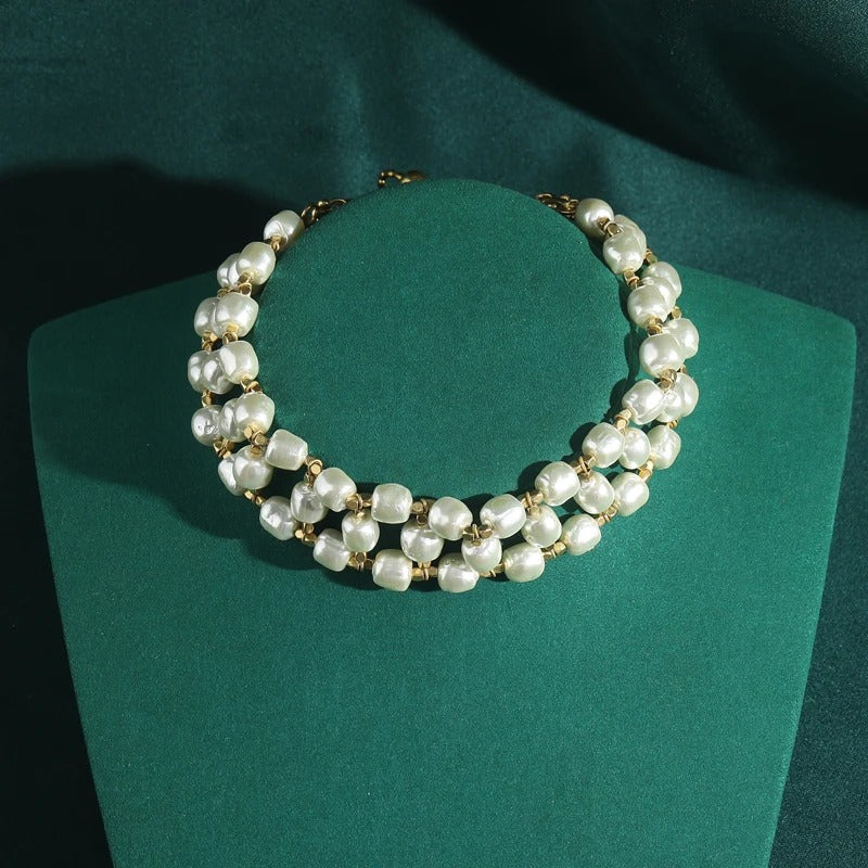 Anaelle™ Vintage Baroque Pearl Choker Necklace