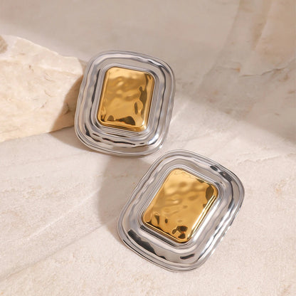 Célianne™ Geometric Gold & Silver Square Earrings
