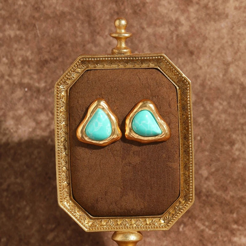 Feyora™ Vintage Purple Triangle Stone Earrings