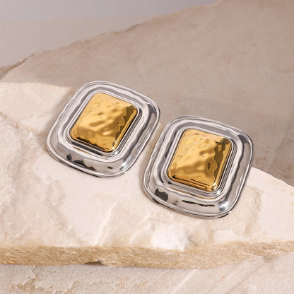 Célianne™ Geometric Gold & Silver Square Earrings