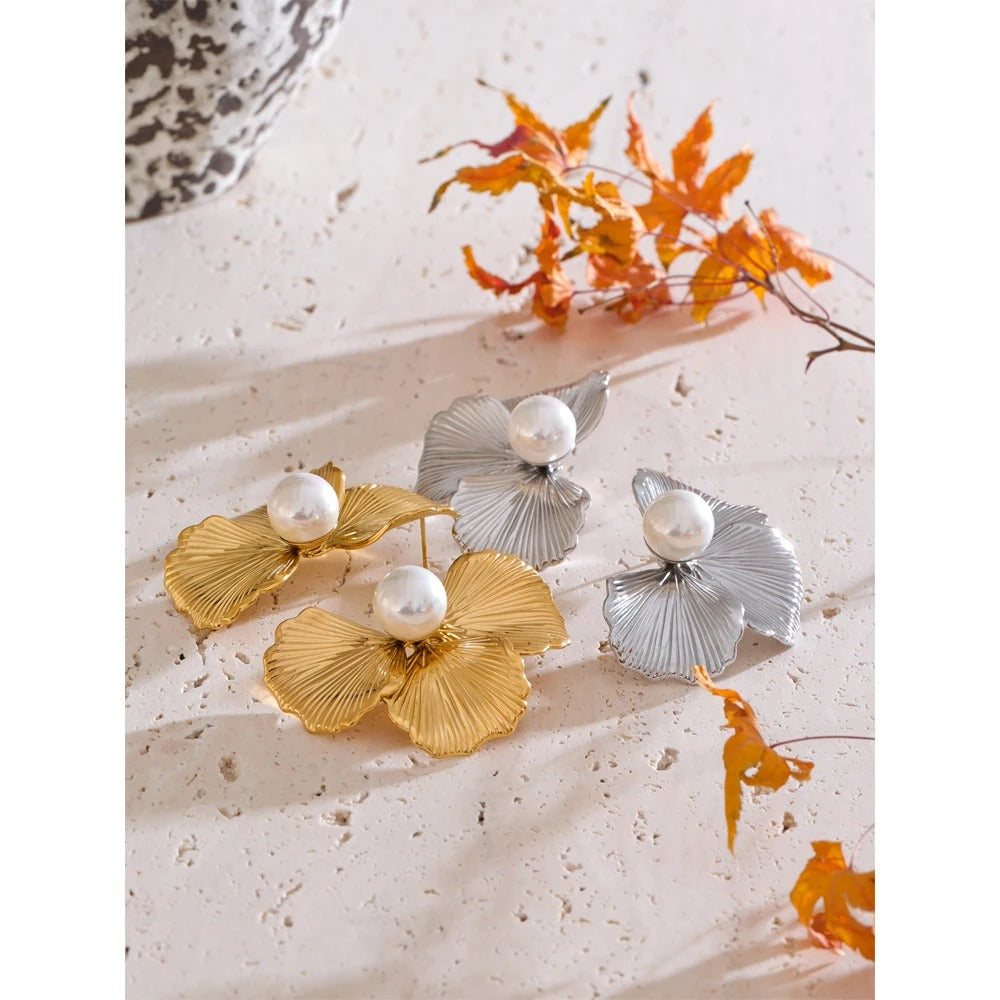Fiorenza™ Grand Bloom Pearl Stud Earrings