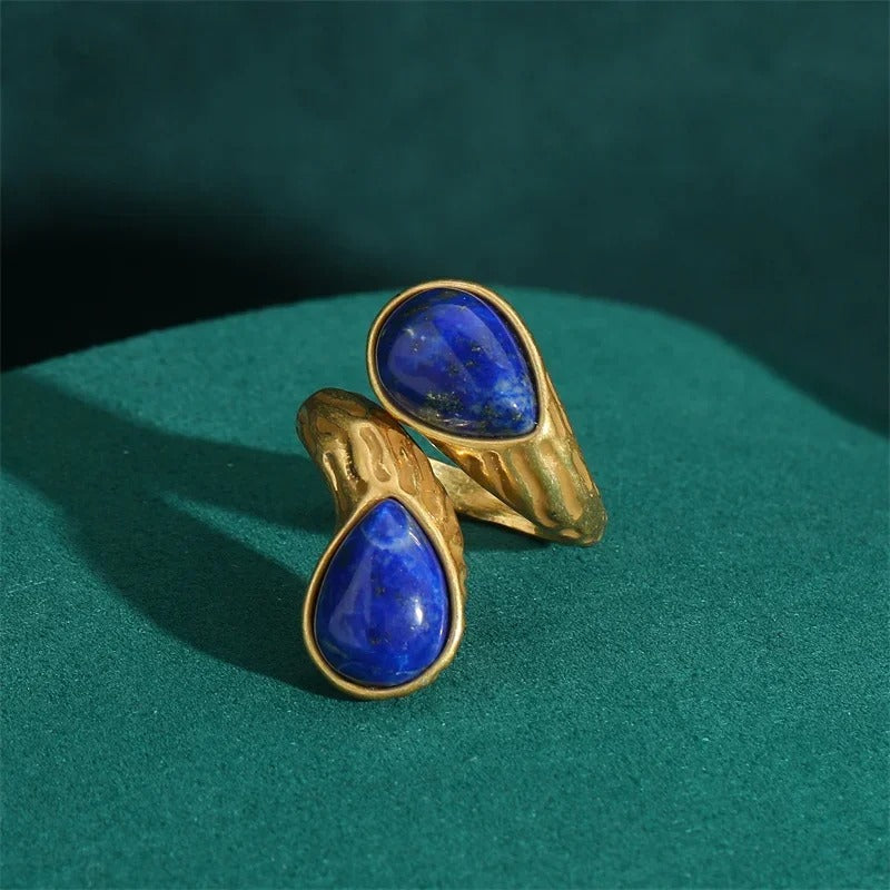 Jovelle™ Vintage Tiger Eye Teardrop Adjustable Ring