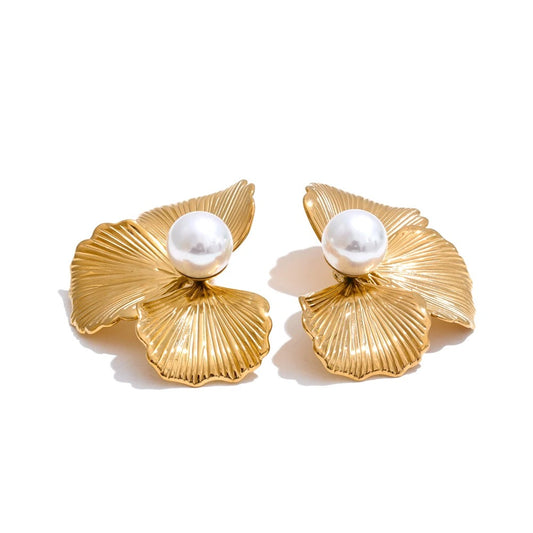 Fiorenza™ Grand Bloom Pearl Stud Earrings