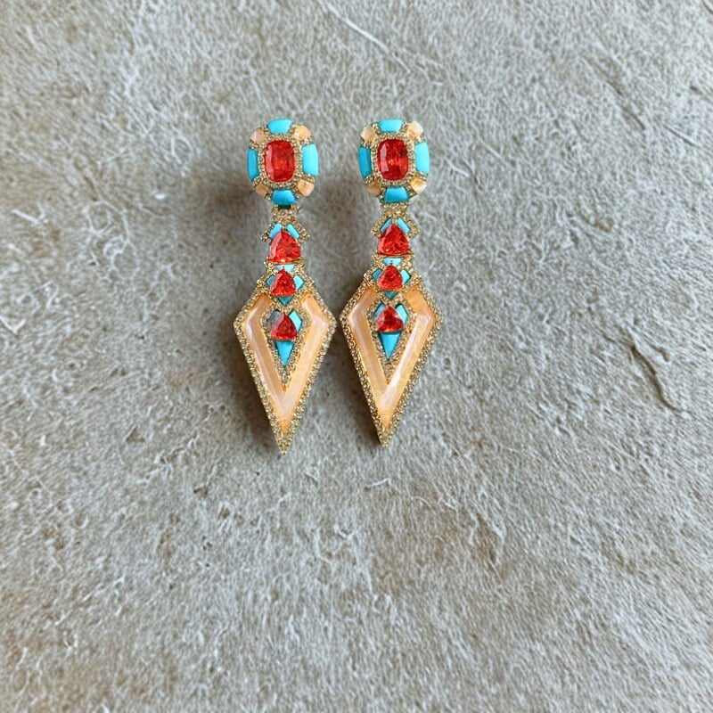 Noravelle™ Bold Vintage Crystal Statement Earrings