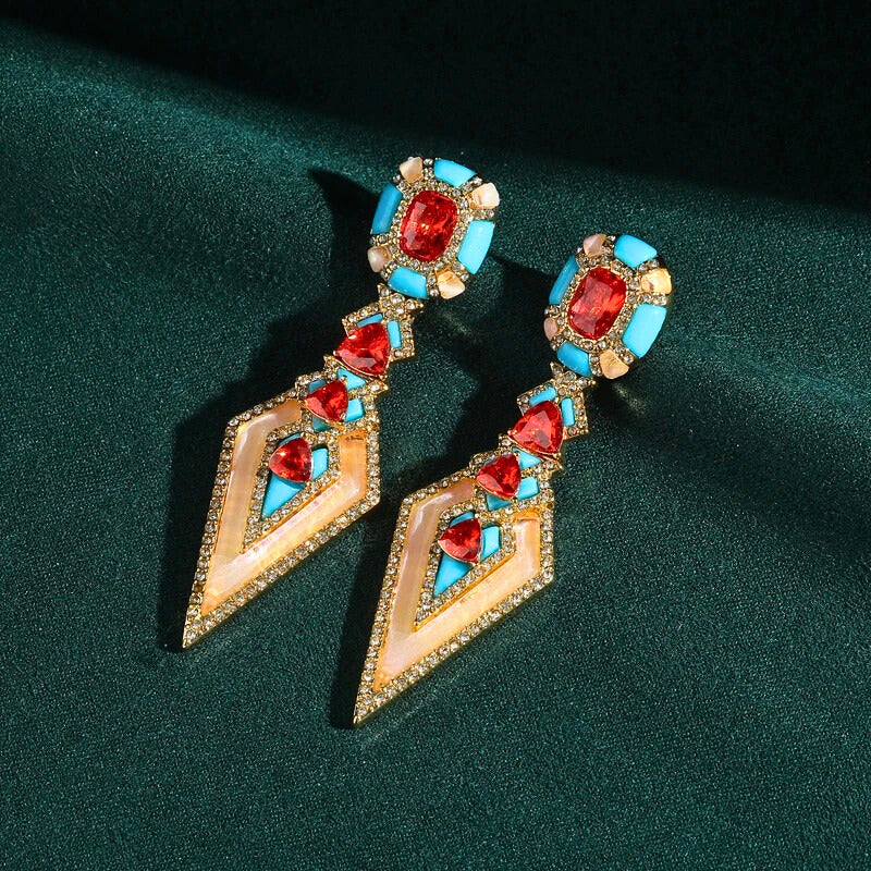 Noravelle™ Bold Vintage Crystal Statement Earrings