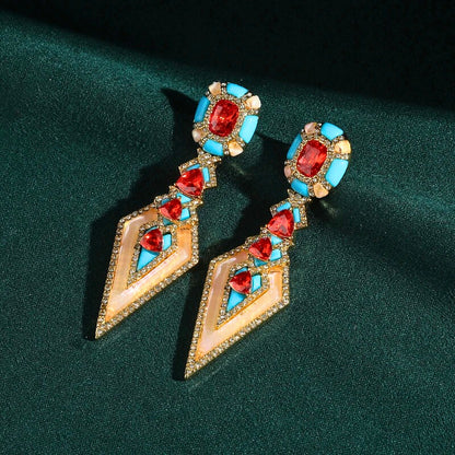 Noravelle™ Bold Vintage Crystal Statement Earrings