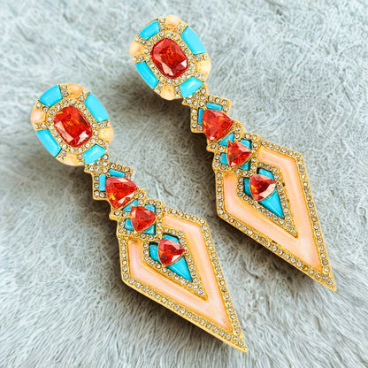 Noravelle™ Bold Vintage Crystal Statement Earrings