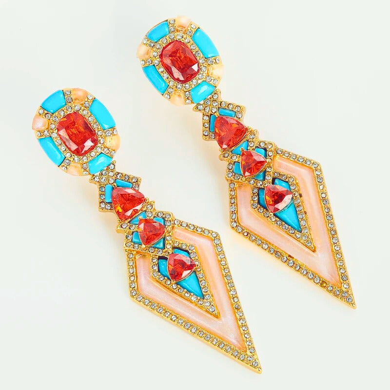 Noravelle™ Bold Vintage Crystal Statement Earrings