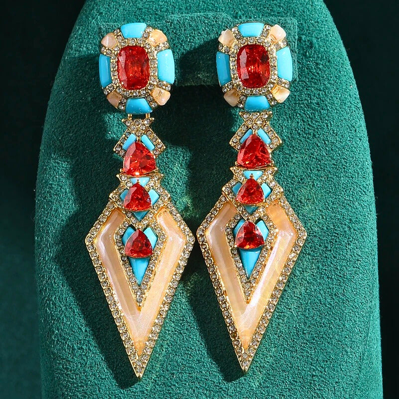 Noravelle™ Bold Vintage Crystal Statement Earrings