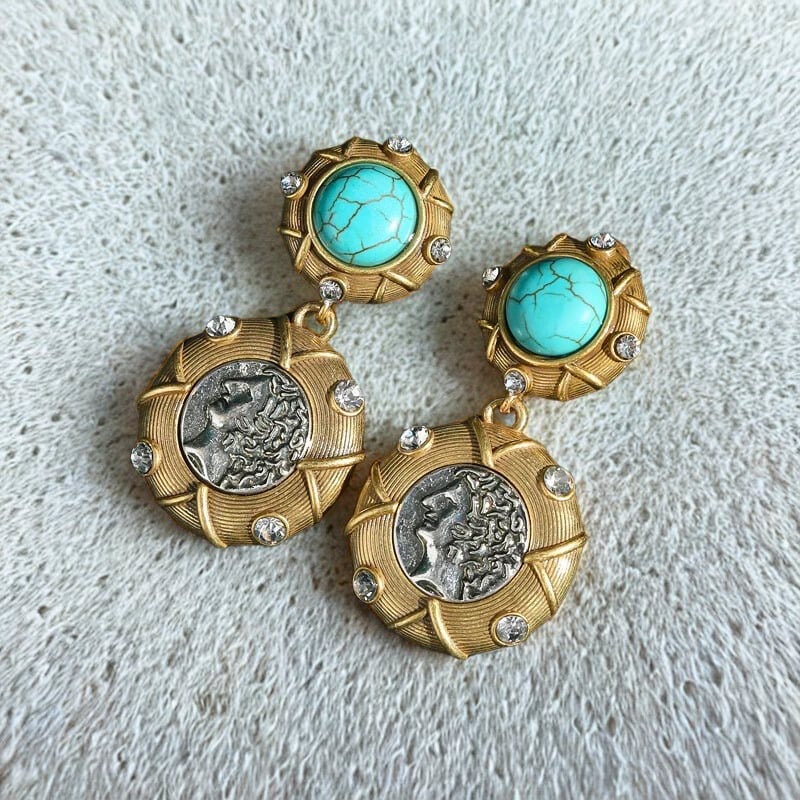 Novadra™ Vintage Coin Medallion Earrings