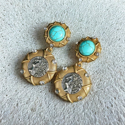 Novadra™ Vintage Coin Medallion Earrings