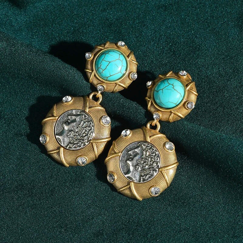 Novadra™ Vintage Coin Medallion Earrings