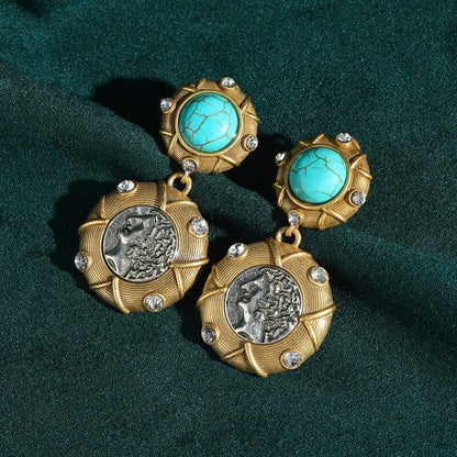 Novadra™ Vintage Coin Medallion Earrings