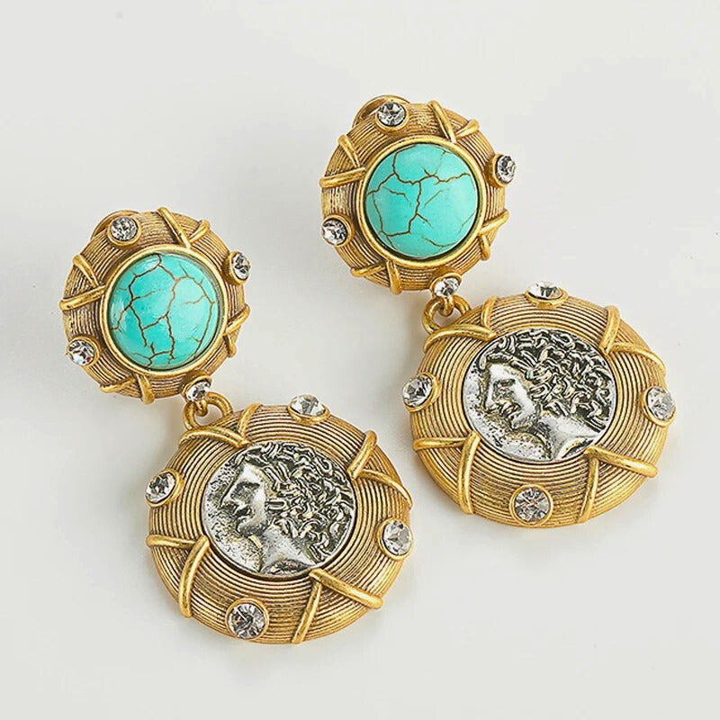 Novadra™ Vintage Coin Medallion Earrings