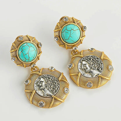 Novadra™ Vintage Coin Medallion Earrings