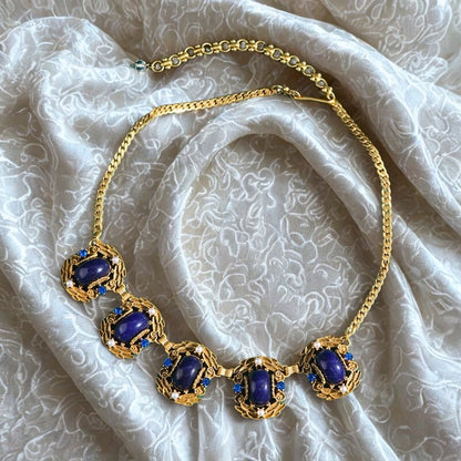 Olivara™ Vintage Bohemian Blue Stone Choker Necklace