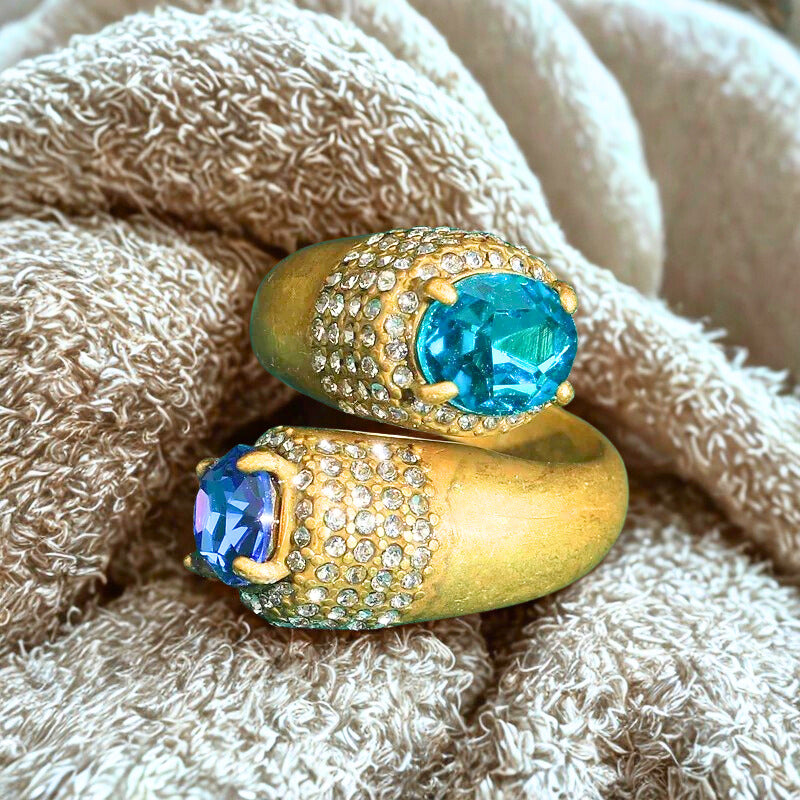 Olyndra™ Bold Leopard Blue Stone Statement Ring