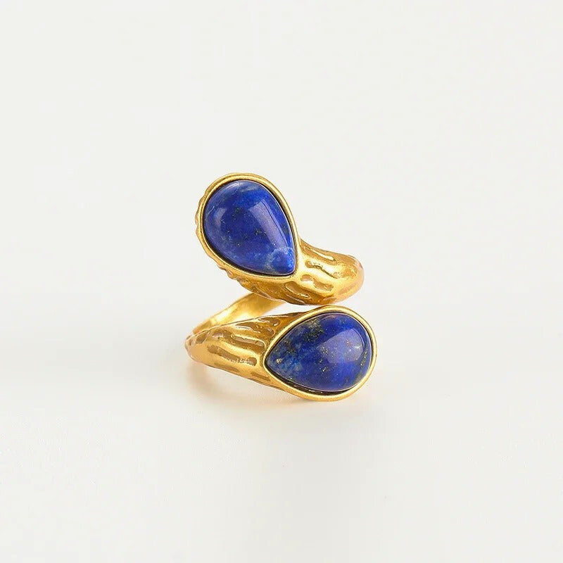 Jovelle™ Vintage Tiger Eye Teardrop Adjustable Ring