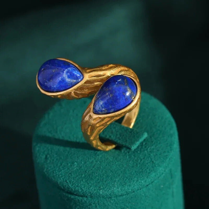 Jovelle™ Vintage Tiger Eye Teardrop Adjustable Ring