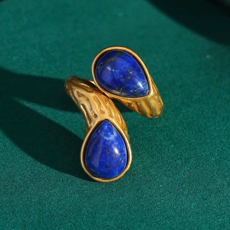 Jovelle™ Vintage Tiger Eye Teardrop Adjustable Ring
