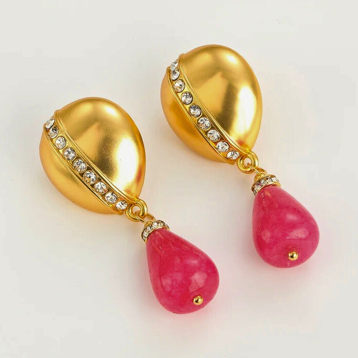 Rosavelle™ Vintage Rose Stone Drop Earrings