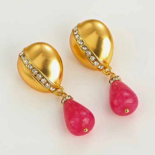 Rosavelle™ Vintage Rose Stone Drop Earrings