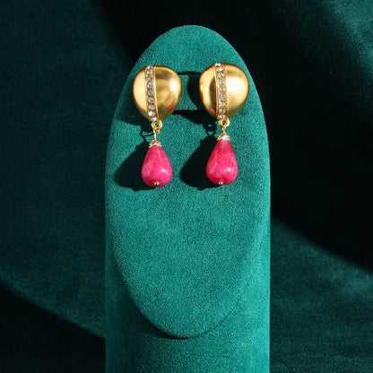 Rosavelle™ Vintage Rose Stone Drop Earrings